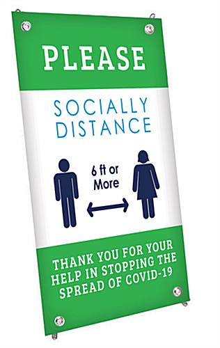 Social distance x-frame table banner